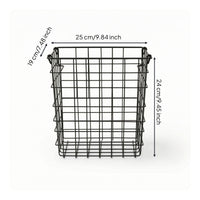 Wire Basket with Handle Portable Organizer Easy to Clean for Closet, Bathroom