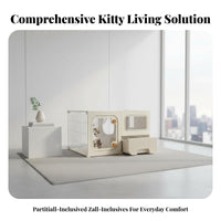 Integrated Feline Enclosure Panoramic View Pet Playpen Sturdy Construction