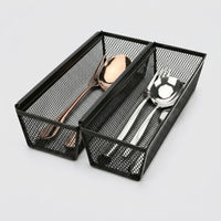 Desk Organiser with Metal Mesh Storage Baskets for Office and Students, Wire Pen Holder Set with Multiple Compartments
