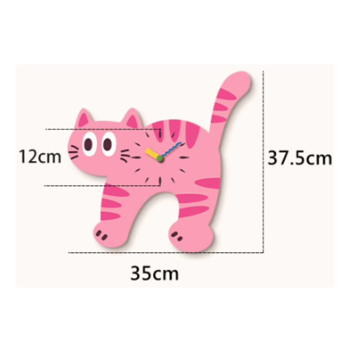 Cat Shaped Wall Clock Acrylic Material House Decoration for Kindergarten, Kids