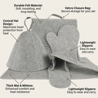 Steam Room Essential Parts Bundle, Sauna Cap for Steam Bath, Men Women Sauna Acc #variant:Grey