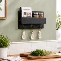 Farmhouse Wall Key Rack Solid Wood Entryway Organizer Easy Installation