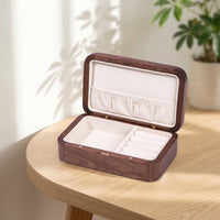 Jewelry Box with Hinged Lid Walnut Wood Wooden Jewelry Box Classic for Desktop