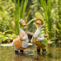 2 Pieces Cartoon Duck Figurine Cute Ornament Funny for Collectors