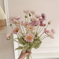 Pink Iceland Poppy Artificial Flower Bouquet (4 Stems)