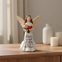 Faceless Angel Sculpture Hand-Painted Angel Holding Heart Figurine Inspirational Residential Decor Decoration for Women, Colleagues, Desktop