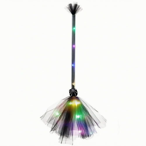 Witch Broom with LED Lights Glowing Toy Lightweight for Cosplayers