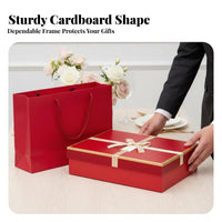 Paper Gift Box, Large Red Wedding Favor, Creative Holiday Gift Packaging, High-End Empty Box