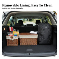 Lidded Wicker Box With Lids Lidded Rattan Trunk Buckle Closure for vehicle Owners