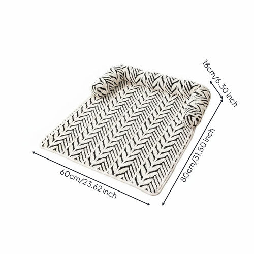 Non-Slip Dog Sofa Bed Thickened Cushion Luxury Pet Mat with Pillow Water Absorbent Pet Sofa Protector for Floor