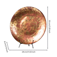Glass Plate with Stand Round Decorative Plate Tabletop Decor for Shelf