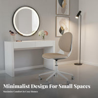 Armless Rolling Task Chair Minimalist Design Armless Upholstered Chair for Women