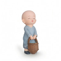 Resin Monk Figurine Chinese Style Little Monk Statue Miniature for Desktop