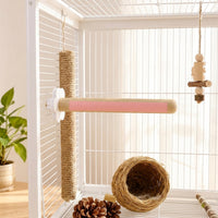 Parrot Perch Bird Stand Rod, U-Shaped Sisal Rope Perch for Cage, Grinding Claw Budgie and Cockatiel Foot Care Accessory, 20cm X 20mm Sisal Rope