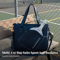 Pickleball Paddle Bag Holds 2 Paddles Pickleball Shoulder Bag Racket Sport Carrier Double Carry Straps Large Storage Capacity