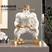 Muscular God of Wealth Desktop Ornament for Housewarming or Business Opening Gift