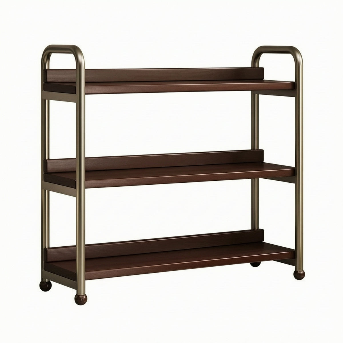 3-Tier Storage Shelf Compact Bookshelf with Metal Frame Sturdy for Professionals