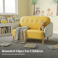 Young Child Two-Seater Sofa Nordic Design 2-Seater childs' Loveseat Dense Foam Foam for Preschoolers, Parents, Living Room