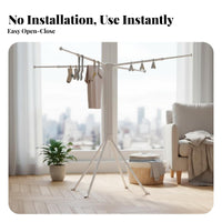 Foldable Clothes Horse Portable Foldable Rotary Clothes Rack Large Capacity