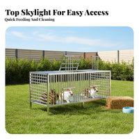 Stainless Steel Animal Cage Rust-Resistant Outdoor Chicken Coop Spacious Metal Hare Cage for Breeders, Fowl Keepers, Backyard, Farm