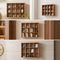 Wall-Mounted Display Shelf Rustic Teacups Display Rack Wooden Wall Shelf Farmhouse for Study