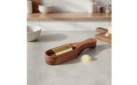 Cheese Grater with Container Rust-Proof Acacia Wood Cheese Shredder Hanging Hole