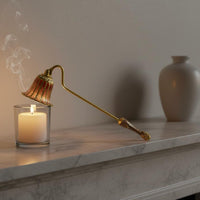 Long Handle Dome Candle Wick Smotherer Elegant Design Enamel Candle Wick Smotherer Smokeless Great Gift for Wedding