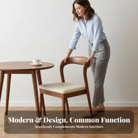 Nordic Design Curved-Back Upholstered Chair Comfortable Padded Seat Household Furniture Minimalist Design Indoor Seating Versatile Use for Restaurant Owners, Homeowners, Interior Designers, Dining Room, Kitchen, Office, Reading Nook