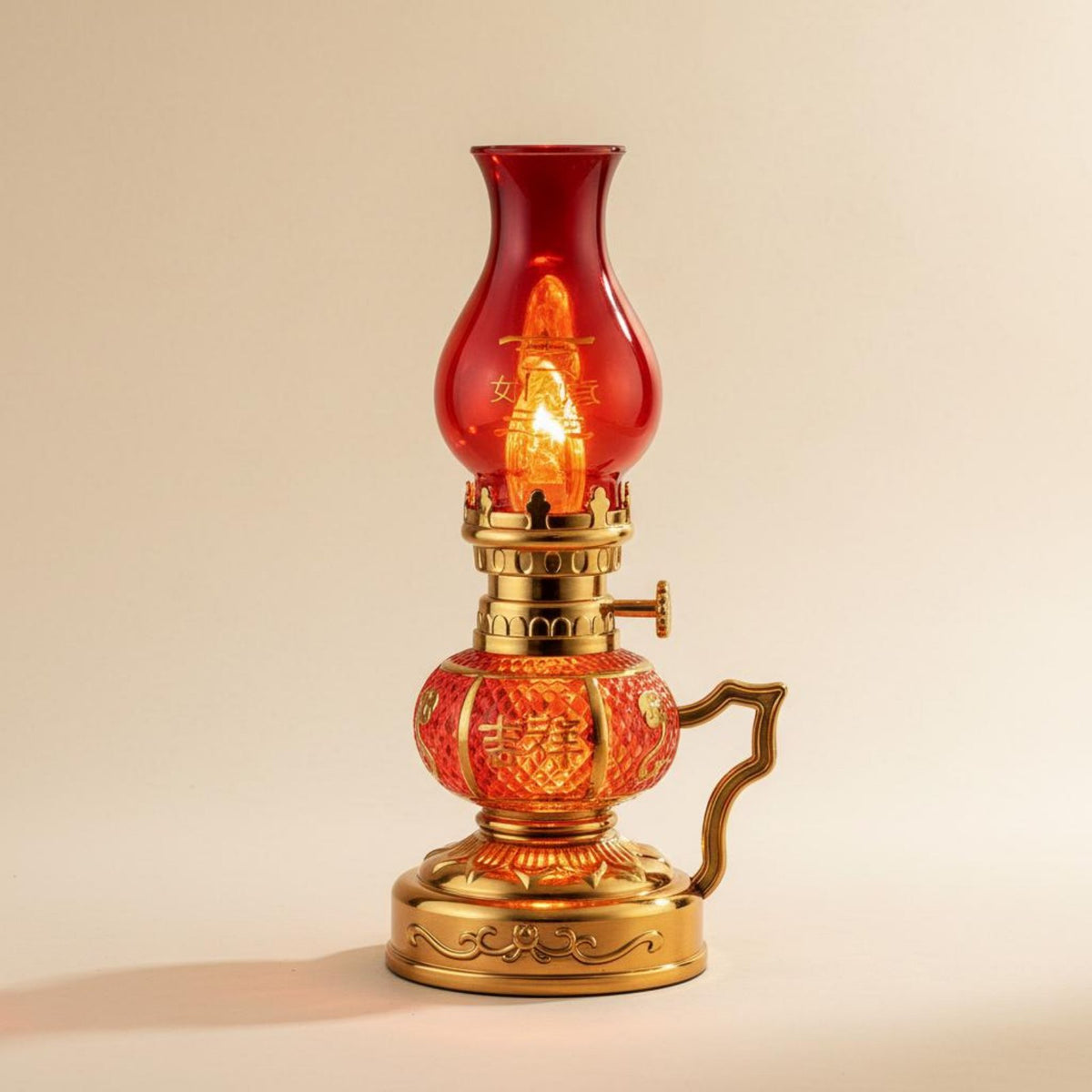 LED Oil Lamp Imitation Smokeless Wavering Glow Table Lamp Energy Efficient Vintage Windproof Lantern Lantern for Buddhists, Housewarming, Altar