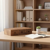Wooden Desktop Organizer Space-Saving Mini Drawer Cabinet Miniature Wooden Chest of Drawers Clutter-Unobstructed Organization