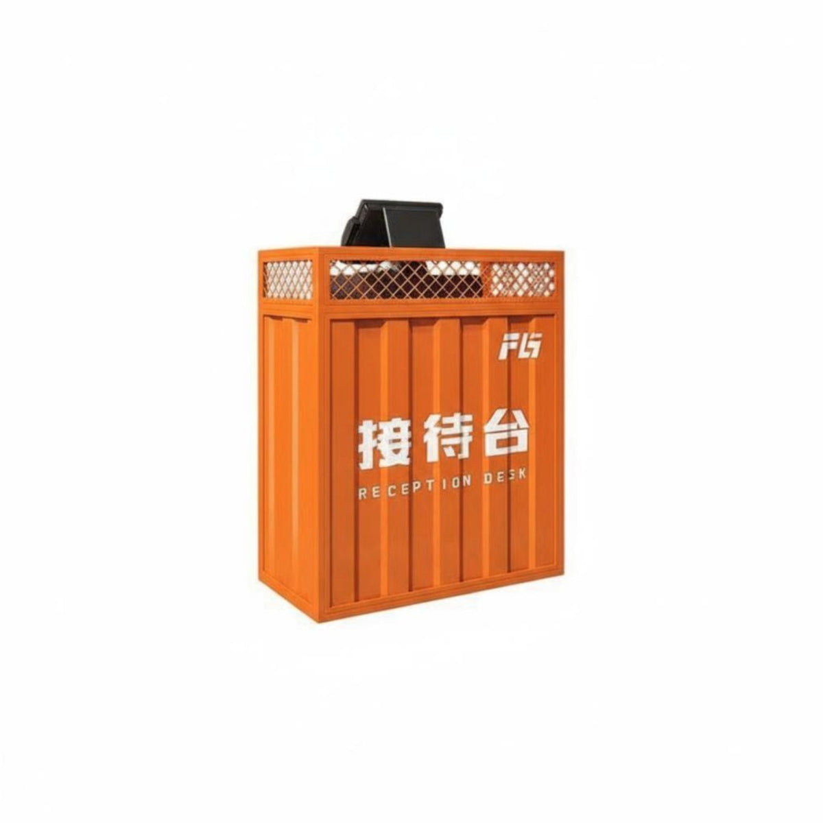 Utilitarian Design Shipping Containeraesthetic Desk Retro Aesthetic dual-level Front Desk Creative Look Reception Counter Multi-Purpose for Restaurateurs, Business Owners, Cafe, Restaurant Entrance, Retail retailer, Lobby