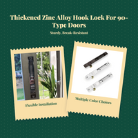 Sliding Pane Security Lock, Aluminum Alloy Hook Latch with security-theftTheft Function, Easy to Install, for Home Patio Door, Pane