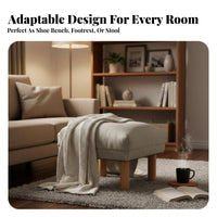 Curved Seat Four-Legged Stool Multi-Purpose Footrest Space-Saving for Homeowners