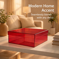 Acrylic Container with Lid, Square Shape Green Design, Storage Boxes for Shelves and for Food with for Collectors and Colored Display for Gifts