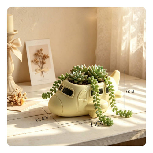 Aircraft Flower Pot Creative Design Cute Succulent Pot Quirky for Office