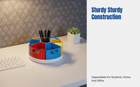 Rotating Desk Organizer, 360 Degree Pen Organiser with Multiple Compartments, Desktop Storage for Office and Students