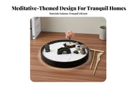Mindfulness Tool Desktop Zen Garden Promotes Relaxation Japanese Rock Garden Kit Meditation Sandbox for Adults, Students, Home, Workstation