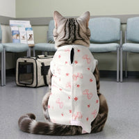 Cat Recovery Suit with fasteners, Sleeveless Polyester Clothing for Spay Recovery, Post-Surgery Cat and Anti-Licking Suit