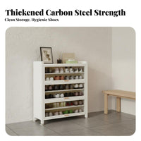 Multi-Layer Footwear Storage Unit Dustproof Steel Shoe Rack with Doors Large Capacity for Homeowners, Apartment Dwellers, Hallway, Mudroom
