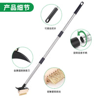Long-Handled Weeding Brush with Wire Bristles for Garden and Courtyard Cleaning