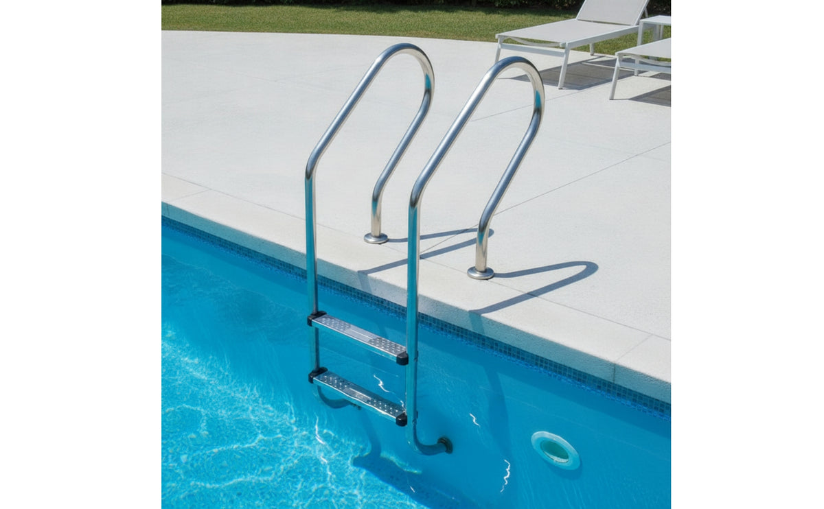 2-Step Pool Ladder Stainless Steel Swimming Pool Ladder with Handrails Polished