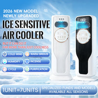 Vertical Air Cooler Fan with Heating and Humidifying, Low Noise, for Home and Office, EU Plug