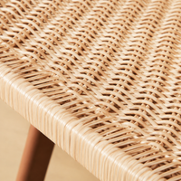 Outdoor Garden Table Set, 3-Piece, with Artificial Rattan, Brown, for Balcony, Garden, Hotel