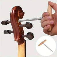 Violin Peg Hole Reaming Tool with Wood Handle Ergonomic Violin Peg Hole Reaming Tool Comfortable for  Luthiers