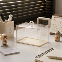 Desk Organizer Storage Case Small Items Holder Desktop Storage PET+PP Material With Lid Stackable