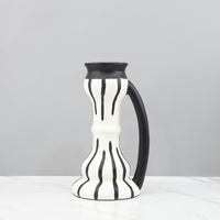 Nordic Style Geometric Resin Hand-Painted Striped Vase