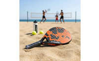 Carbon Fiber Beach Racket Ergonomic Grip Professional Sand Court Paddle Sport Paddle High Spring Responsive Tennis Paddle for Adults, Competition