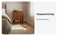 Narrow Nightstand Space-Saving Bedroom Furniture Slim Design for Living Room