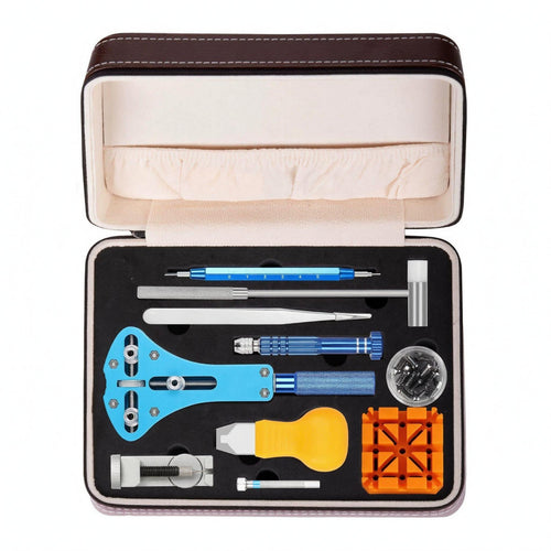 Watch Repair Toolkit Zippered Maintenance Kit Brown