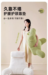 Large Backrest Cushion for Bed or Sofa with Neck and Lumbar Support